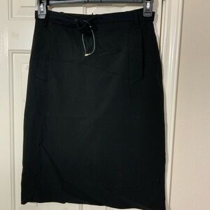 Vintage Prada Classic Black Pencil Skirt With Pockets